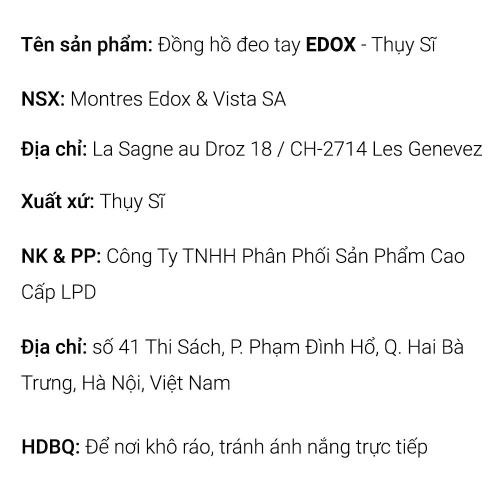 Đồng Hồ Edox CO-1 45mm Nam 10242-TINRCA-BRDR