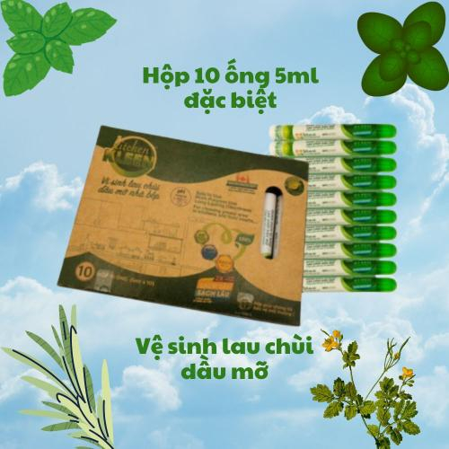 Hộp Vi Sinh Lau Chùi Dầu Mỡ Nhà Bếp Kleen - 10 Ống (5ml x 10)