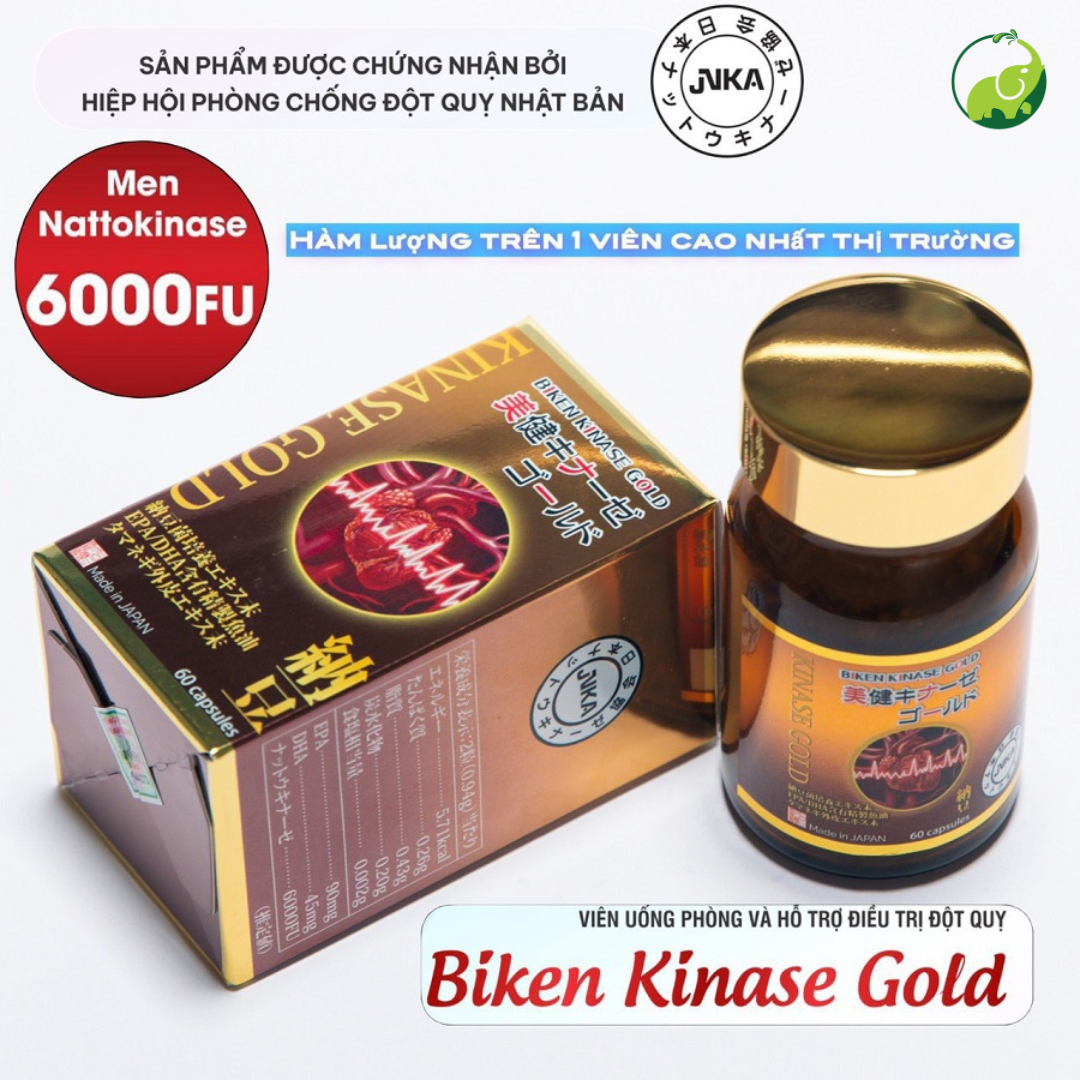 Viên Uống Biken Kinase Gold - Phòng Đột Quỵ (Túi)
